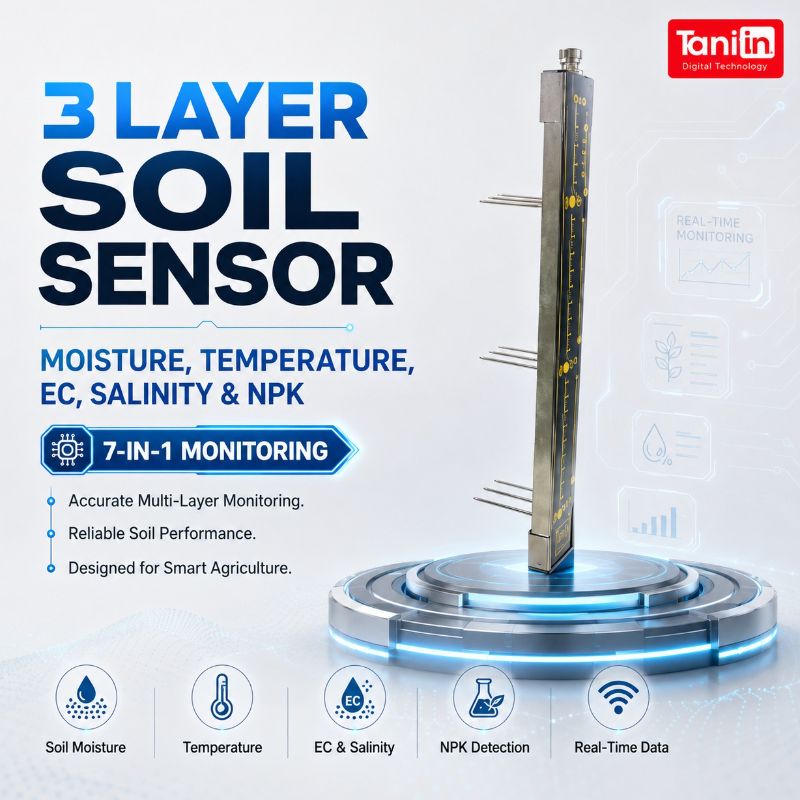 3 Layer Soil Moisture and Temperature and EC and Salanity and NPK 7 in 1 Sensor