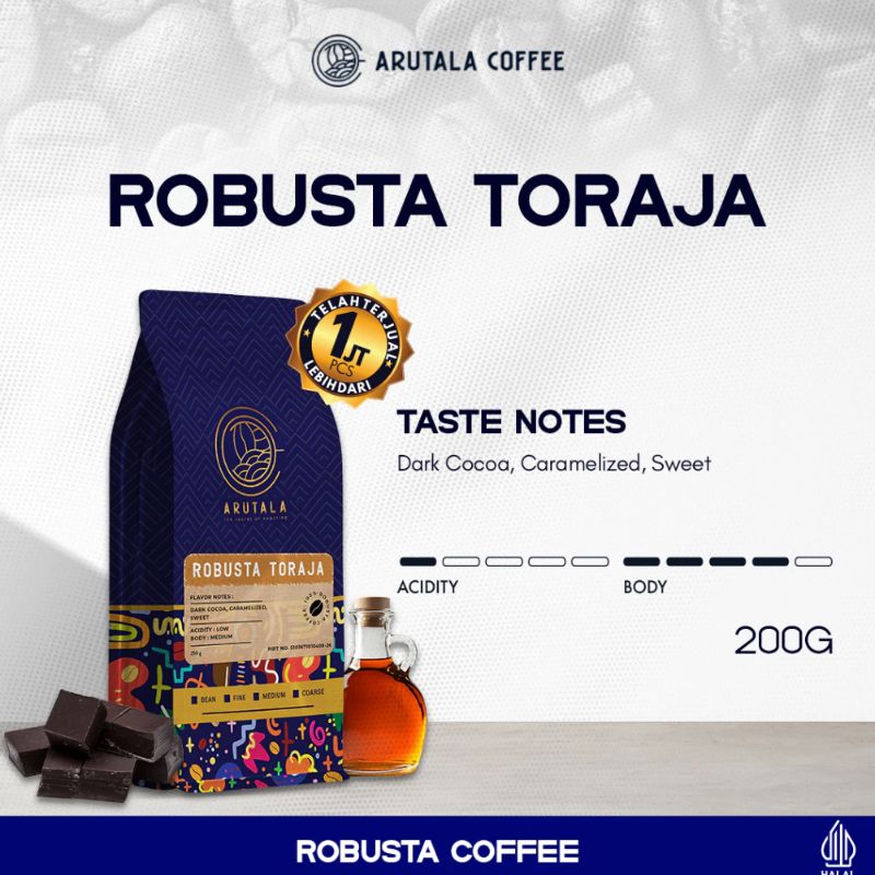 ARUTALA Kopi Toraja Rantebua Robusta Coffee Indonesia 200 gr