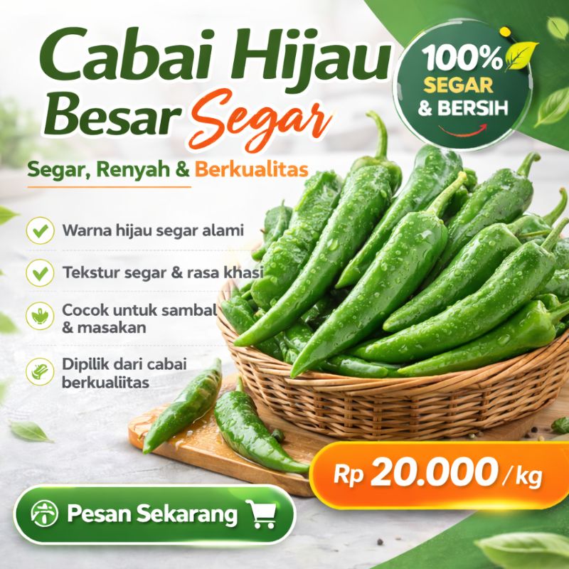 Cabai Hijau Besar Segar