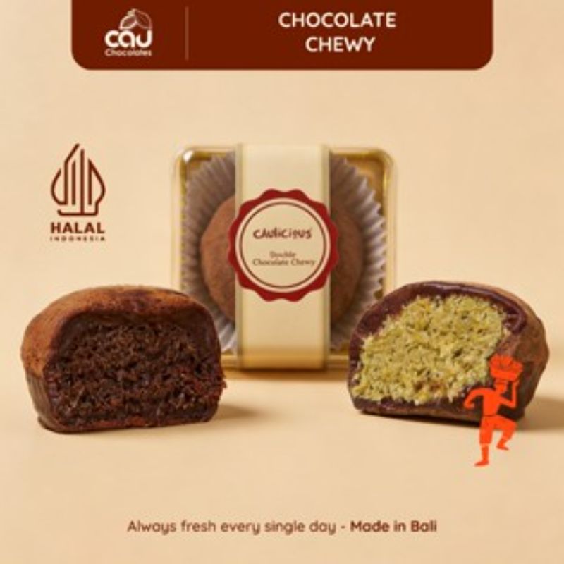 Caulicious Dubai Chewy Chocolate with Pistachio and Double Chocolate 50 Gram - Coklat Kenyal
