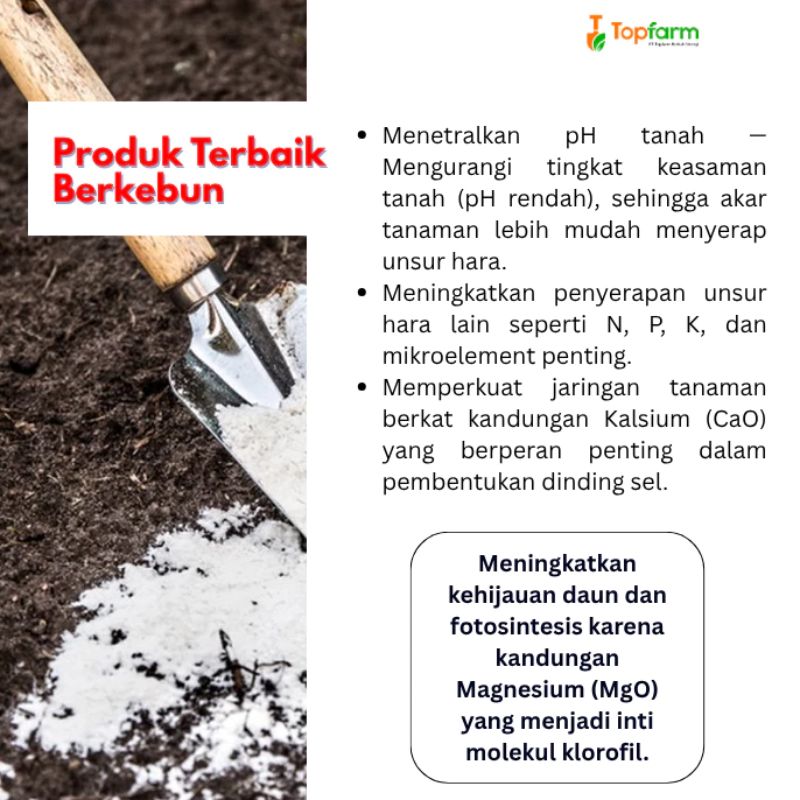 Pupuk Dolomit Premium 1KG Repack Topfarm