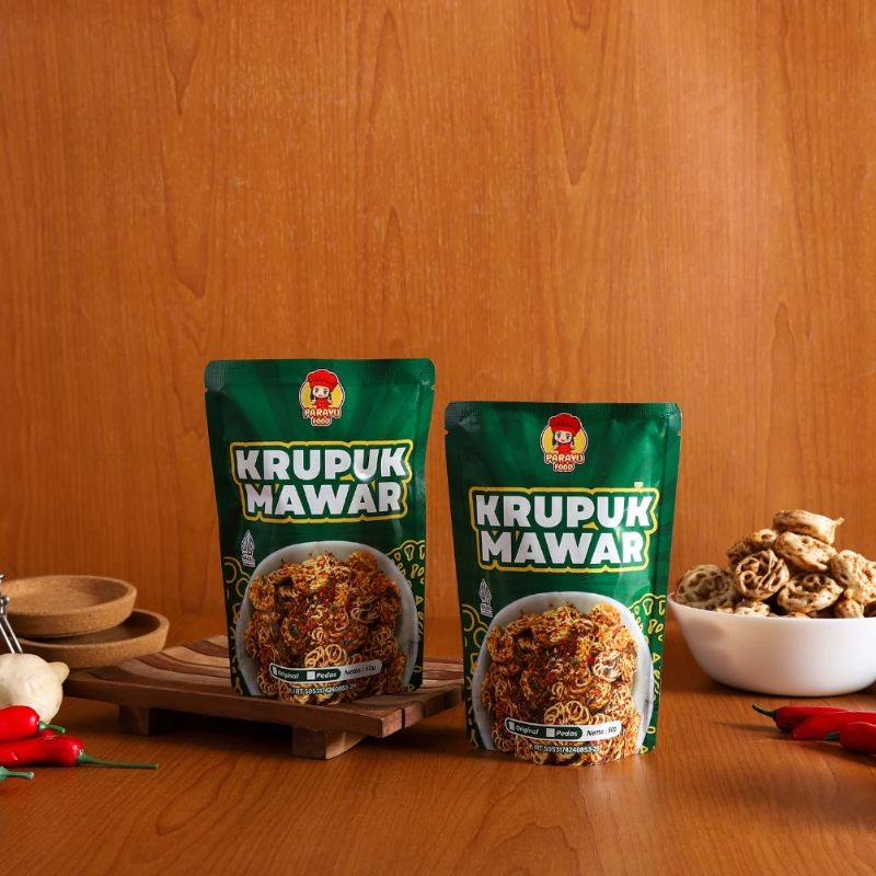 Parayu Food - Kerupuk Mawar Kering Pedas Gurih 50 Gram
