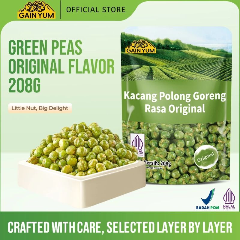 Gain Yum Kacang Polong Rasa Original Kam Yuens Green Peas Original Flavor 208g