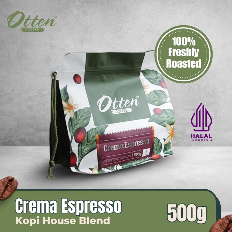 Kopi Otten Coffee Crema Espresso 500 gram | Biji / Bubuk Kopi Roasted Bean Espresso Blend