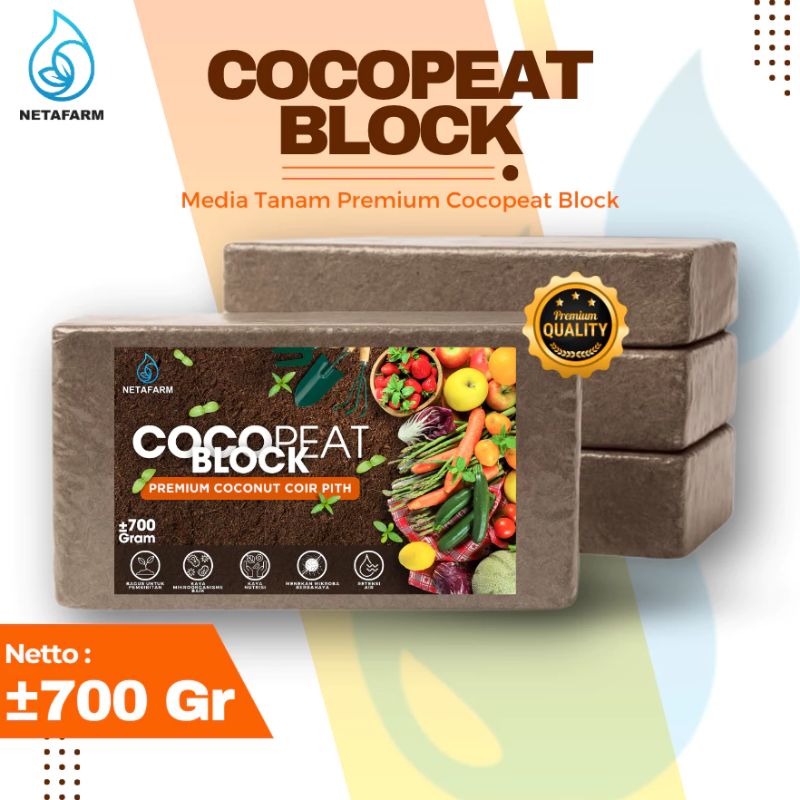 Media Tanam Cocopeat Block ±700Gr Premium Coconut Coir Pith - 1 Pcs