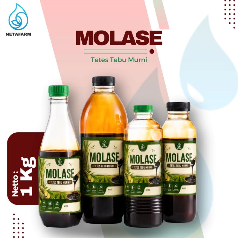 Molase tetes tebu murni kemasan botol 1 kg