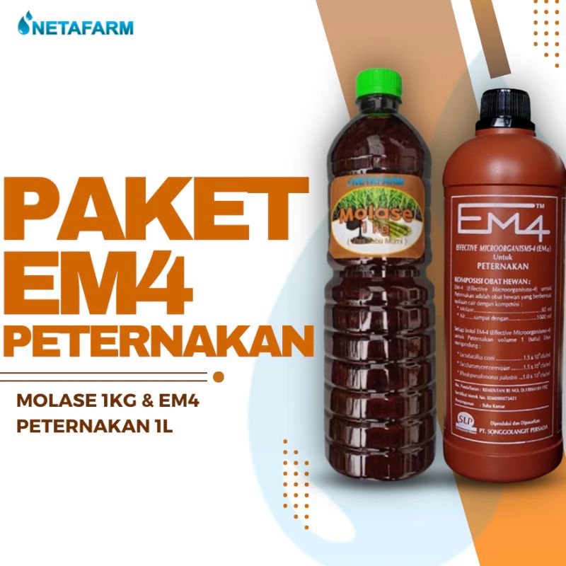 Paket EM4 Peternakan 1L + Molase 1kg Untuk Kesehatan Ternak