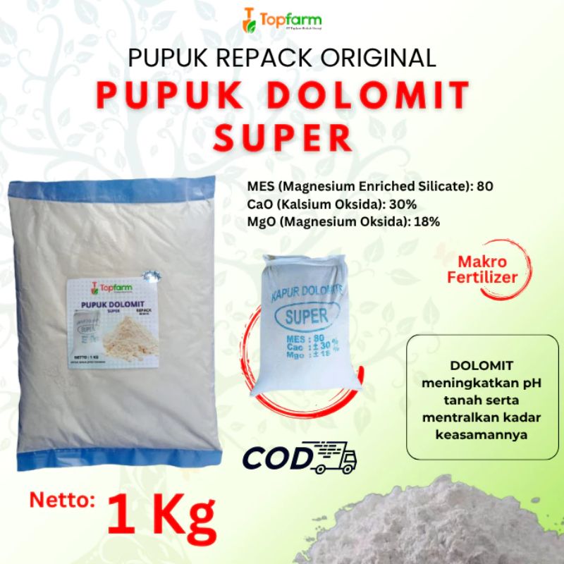 Pupuk Dolomit Premium 1KG Repack Topfarm