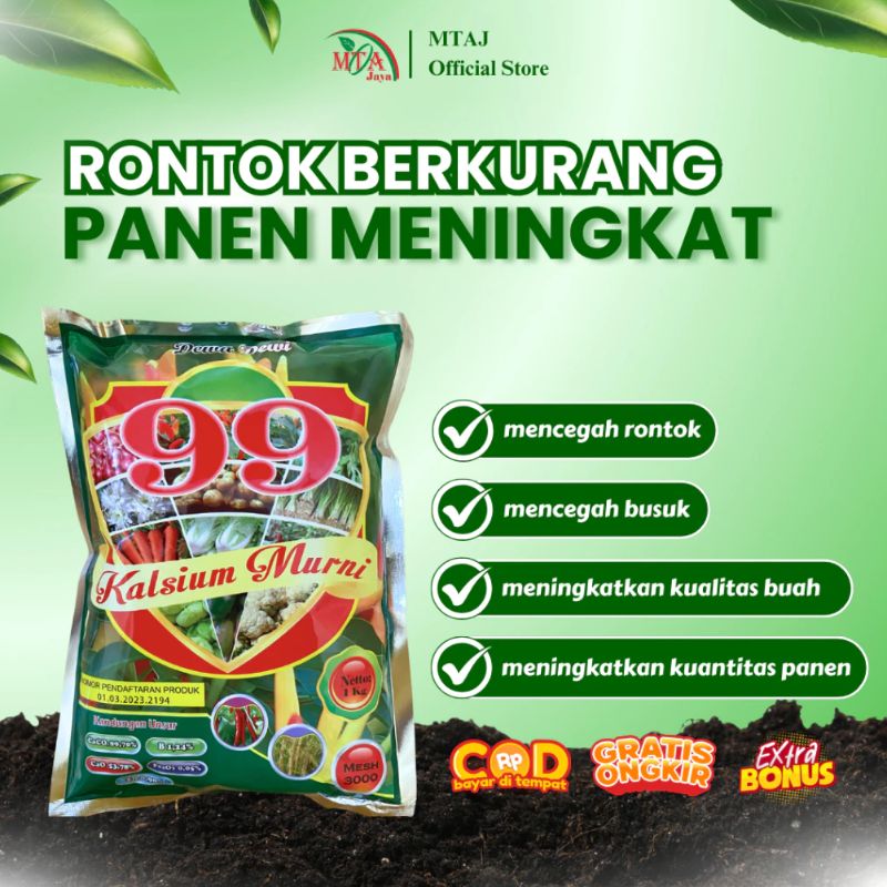 Pupuk Kalsium Murni 99 MESH 3000 1KG – Calbor Fertilizer - Anti Rontok