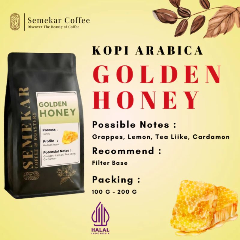 Semekar Coffee - Biji Bubuk Kopi Arabika Gayo Golden Honey Process Specialty Fresh Roasted Beans 200gr
