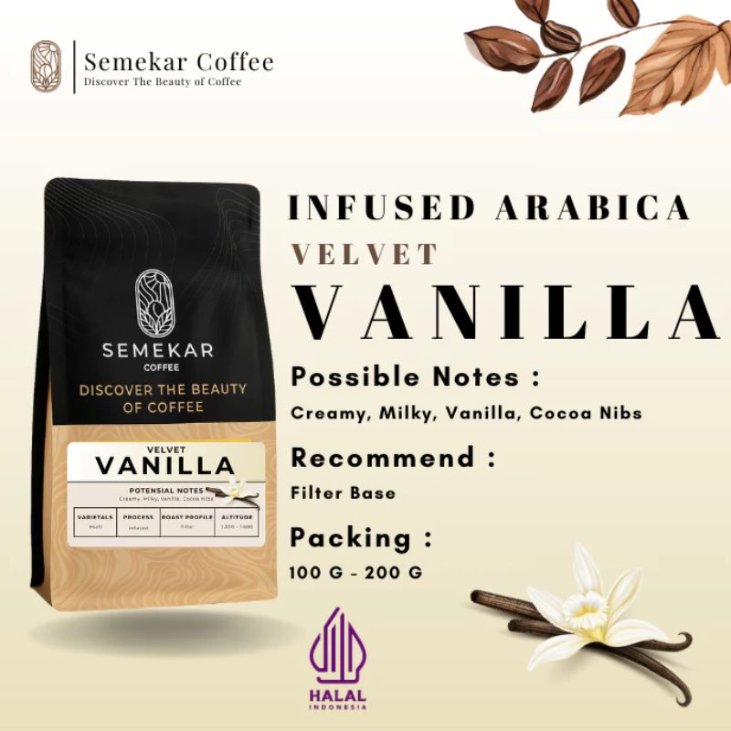 Semekar Coffee - Biji Bubuk Kopi Arabika Velvet Vanilla Infused Specialty Fresh Roasted Beans