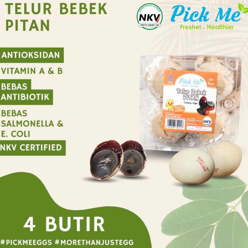 Telur Bebek Pitan Century Egg Pick Me Eggs 4 Butir