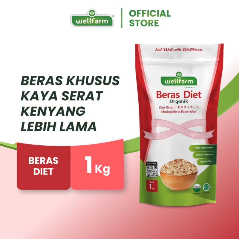WellFarm Beras Diet Organik 1 Kg | Bantu Lengkapi Kebutuhan Diet Sehat